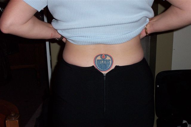 Cwoc Oiler Babe with the Oiler Tattoo on her Fanny!